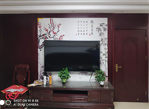 巩义中式家庭装修电视柜效果展示
